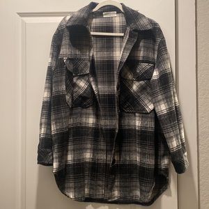 Goodnight Macaroon plaid flannel shacket jacket outerwear